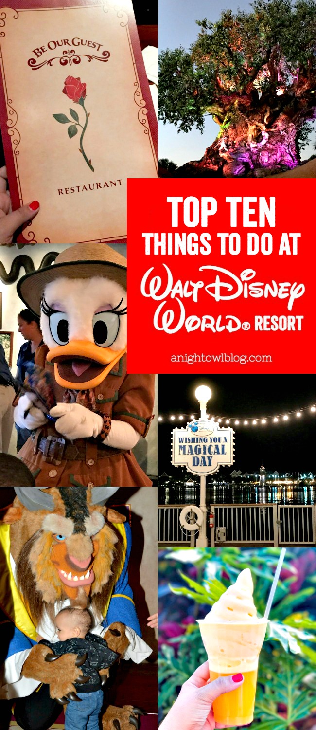 A fun list of Top 10 Things to Do at Walt Disney World!