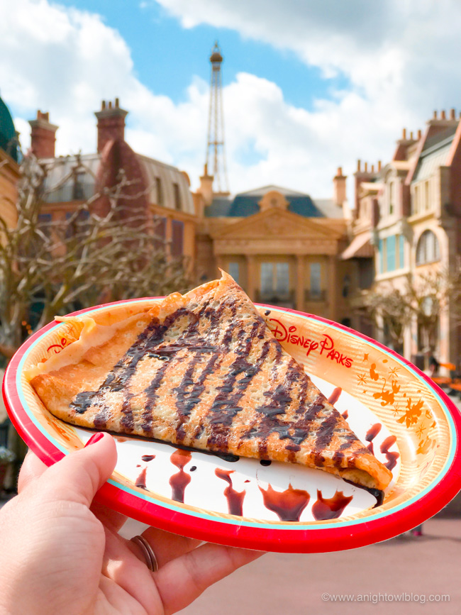Guide to Eating Around the World at EPCOT: Chocolate Crépe from Crêpes de Chefs de France, France Pavilion at Epcot World Showcase #EPCOT #WaltDisneyWorld