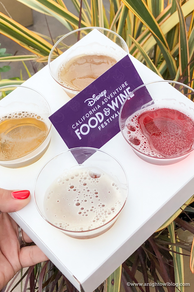 Disney California Adventure Food and Wine Festival Bright & Refreshing Beer Flight from California Craft Brews #DisneyCaliforniaFoodandWine #Disneyland